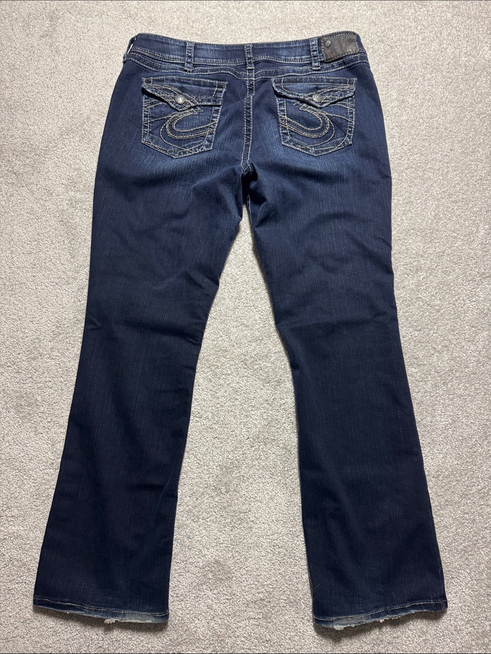 SILVER SUKI JEANS WOMEN'S PLUS SIZE 18 BACK BUTTON FLAP POCKET DENIM PREPPY
